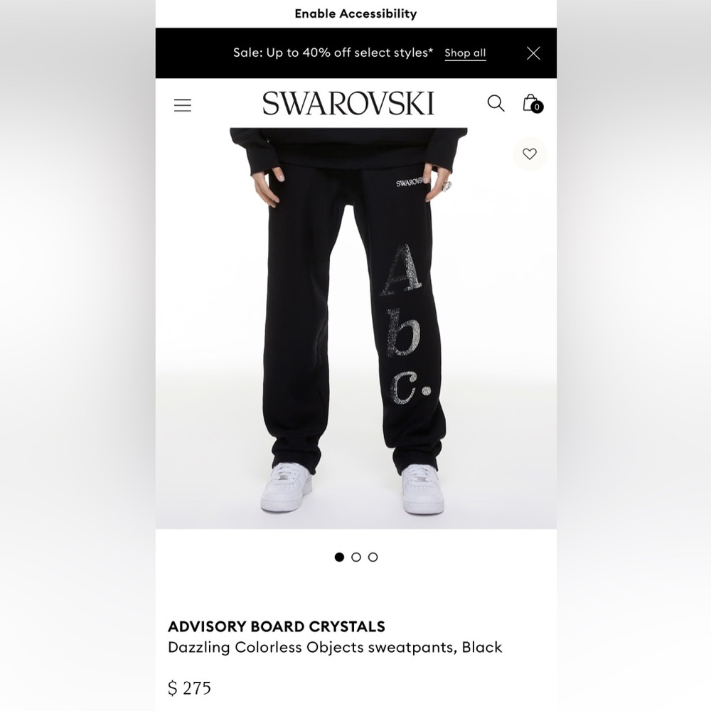 Advisory Board Crystals, Dazzling Colorless Objects sweatpants-Black-Large
